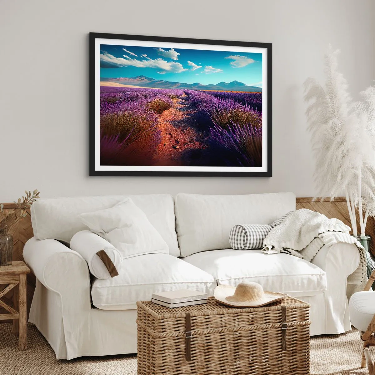 Poster in een zwarte lijst - Geurige velden - 70x50 cm