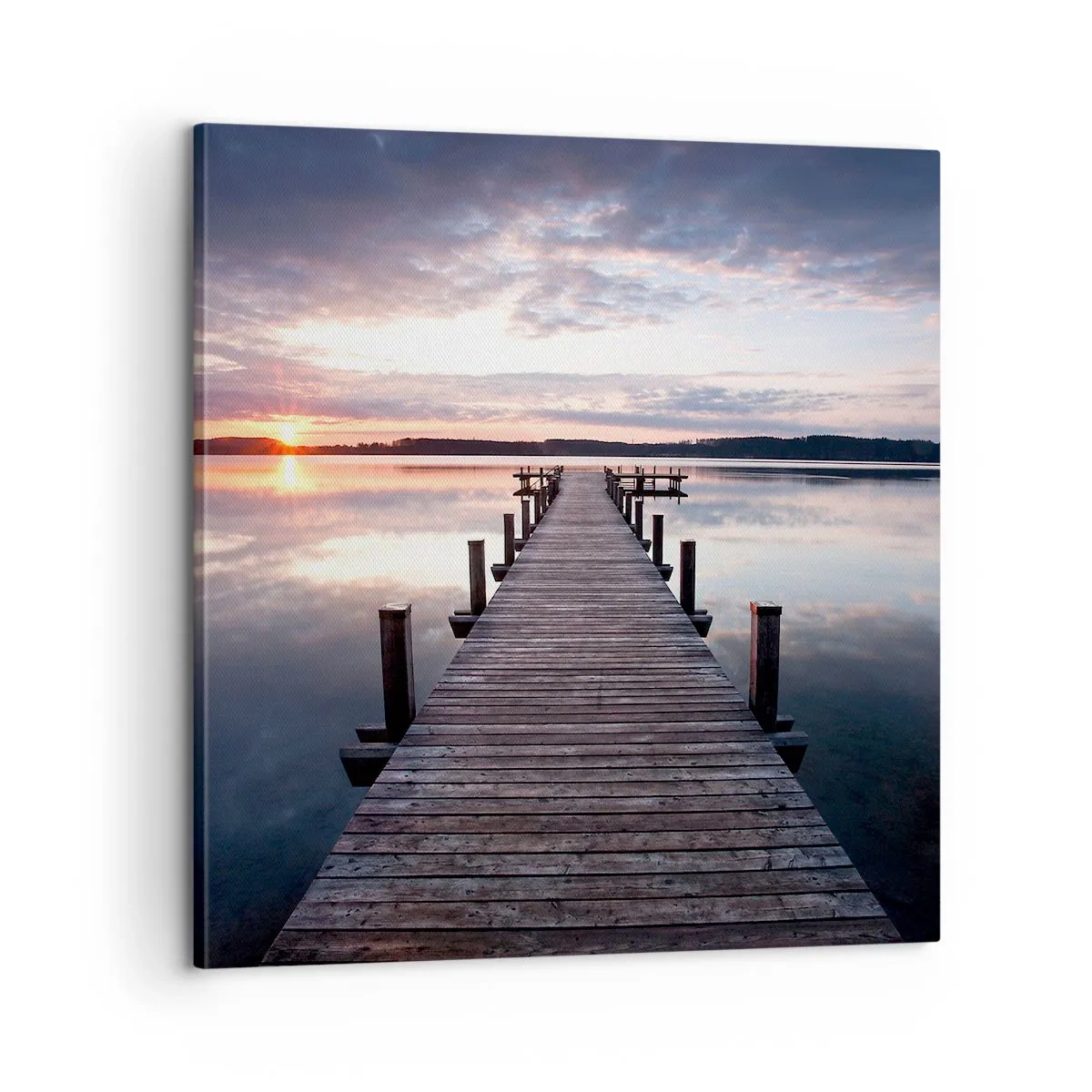 Schilderen op canvas - Een rustige grens tussen dag en nacht - 60x60 cm