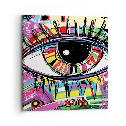 Schilderen op canvas - Kleurrijk oog - kleurrijke ziel - 70x70 cm