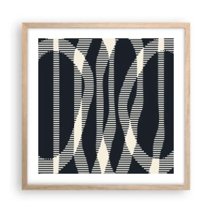Een poster in een licht eiken lijst - Een poging om de duisternis te doorbreken - 50x50 cm