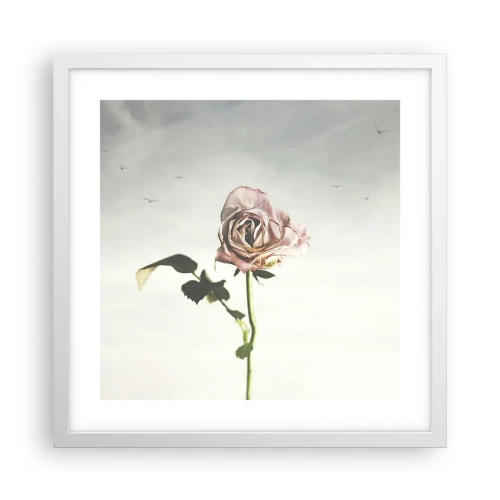 Poster in een witte lijst - Begroeting van de lente - 40x40 cm