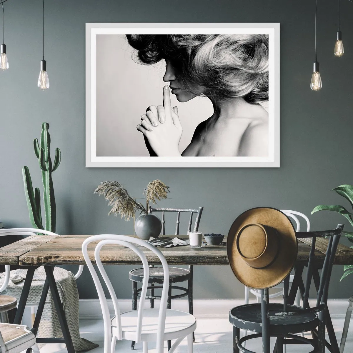Poster in een witte lijst - Luisteren naar zichzelf - 40x30 cm