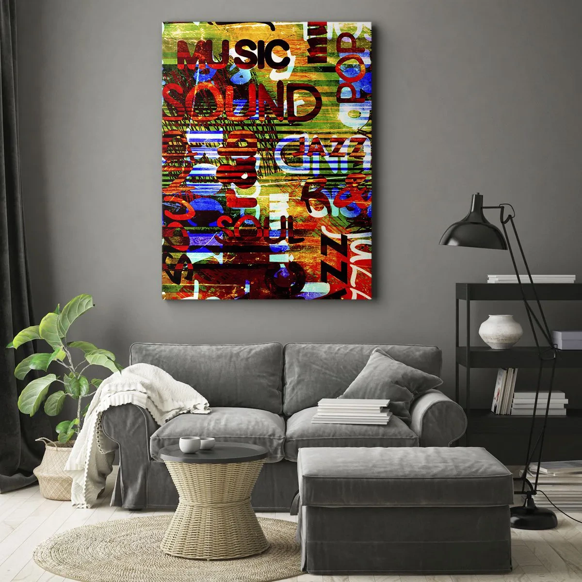 Schilderen op canvas - Alle kleuren van het geluid - 55x100 cm