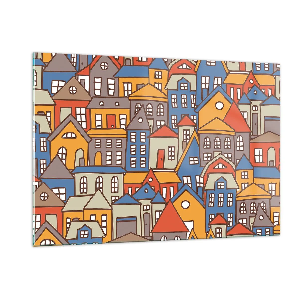Schilderen op glas - Achter het huis is een huis - 120x80 cm