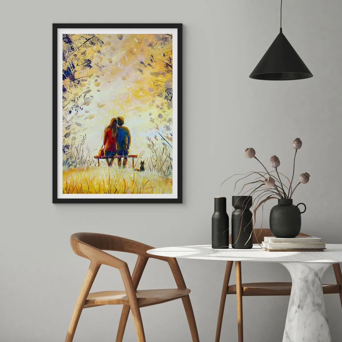 Poster in een zwarte lijst - Een magisch moment - 40x50 cm