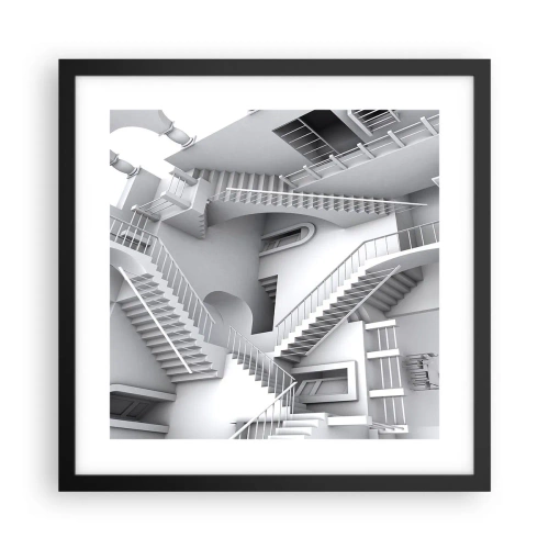 Poster in een zwarte lijst - De paradoxen van de ruimte - 40x40 cm