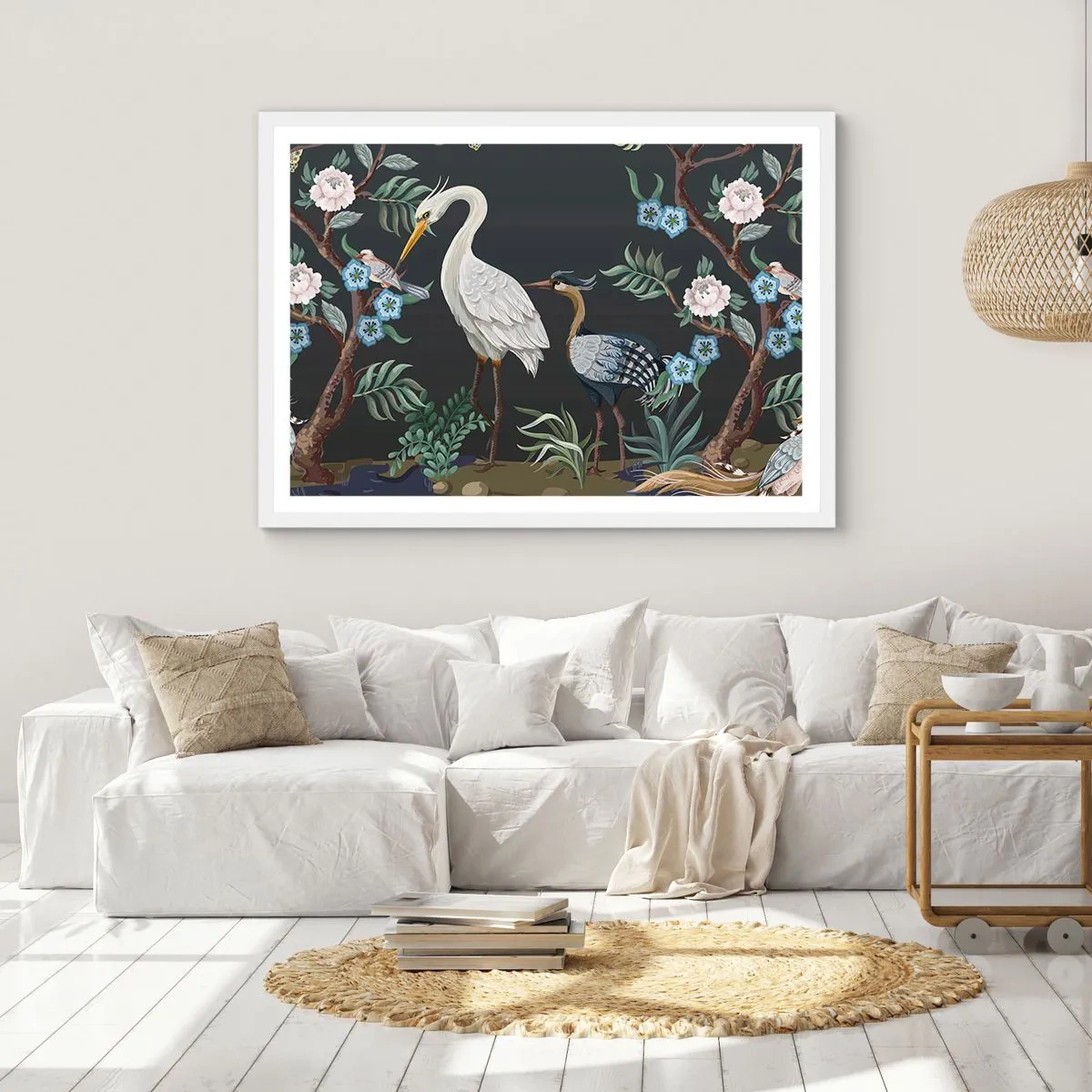 Poster in een witte lijst - Vogelparade - 40x30 cm