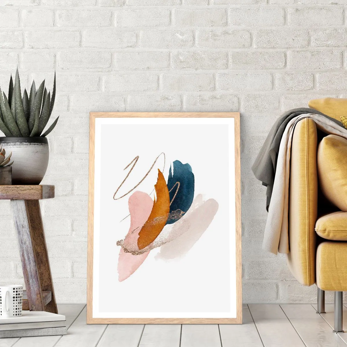 Een poster in een licht eiken lijst - Gevleugelde compositie - 40x50 cm