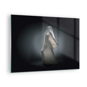 Schilderen op glas - Een mysterieus silhouet in het zachte licht - 70x50cm - Verborgen verlangens - Moderne wanddecoratie voor woonkamer en slaapkamer ARTTOR