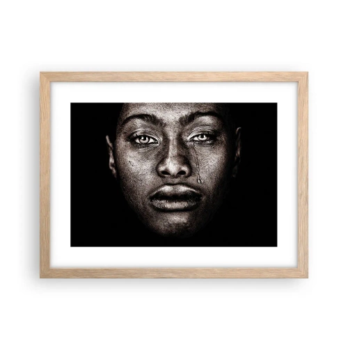 Een poster in een licht eiken lijst - een traan - 40x30 cm
