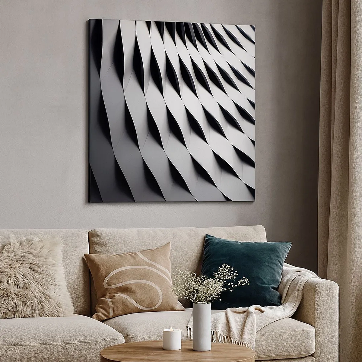 Schilderen op canvas - Aan de oppervlakte van de golven - 30x30 cm