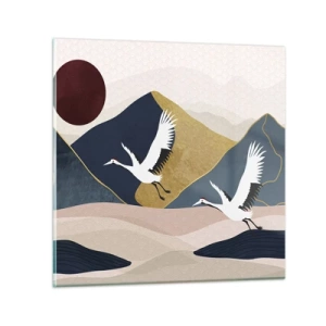 Schilderen op glas - Het is weer een dag GEGAAN - 30x30 cm