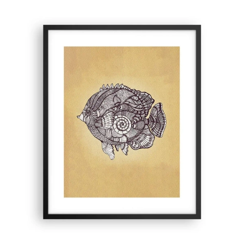 Poster in een zwarte lijst - Uit een oceaan van ornamenten - 40x50 cm