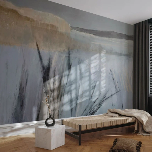 Fotobehang Premium Sand - Wintervelden - Helder, Minimalisme, Deel - 500x350 cm