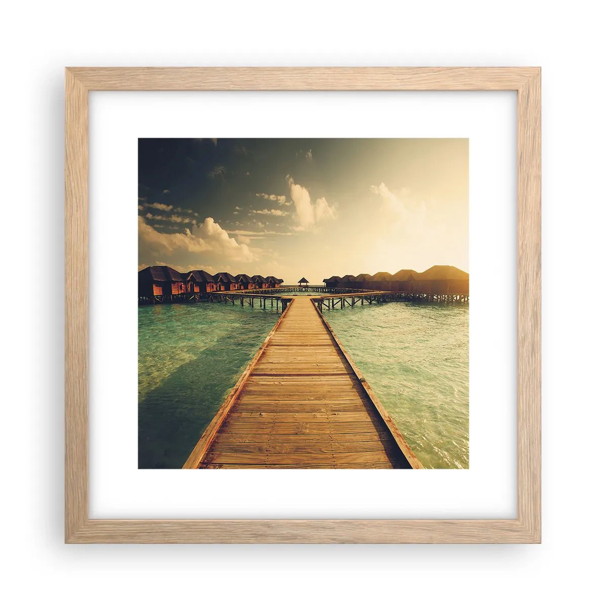 Een poster in een licht eiken lijst - Een warme uitnodiging - 30x30 cm