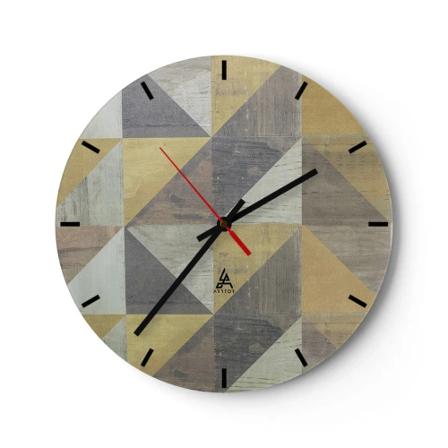 Wandklok - Klok - Op de hoek van de driehoek - 40x40 cm