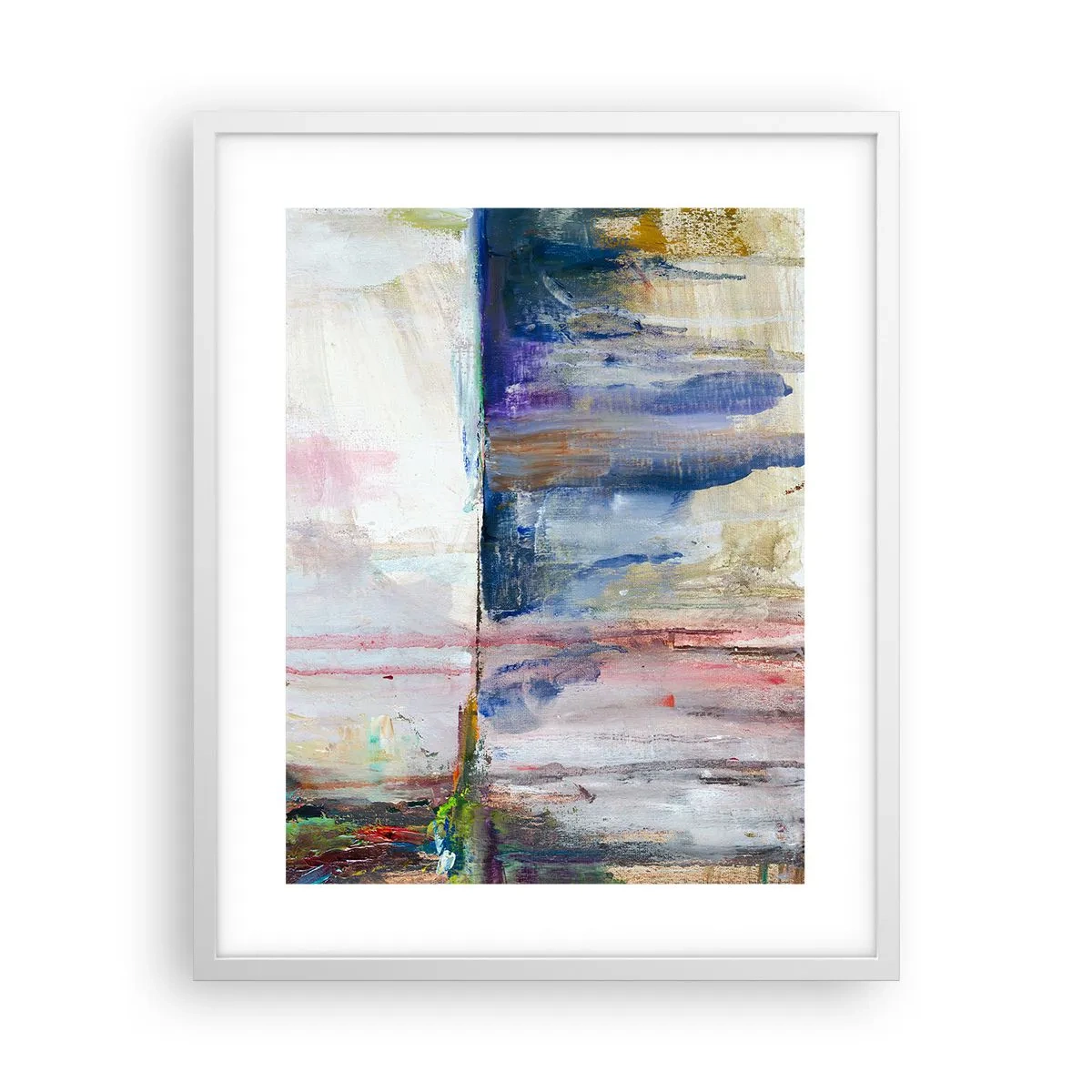 Poster in een witte lijst - Kleurrijke impressies en associaties - 40x50 cm