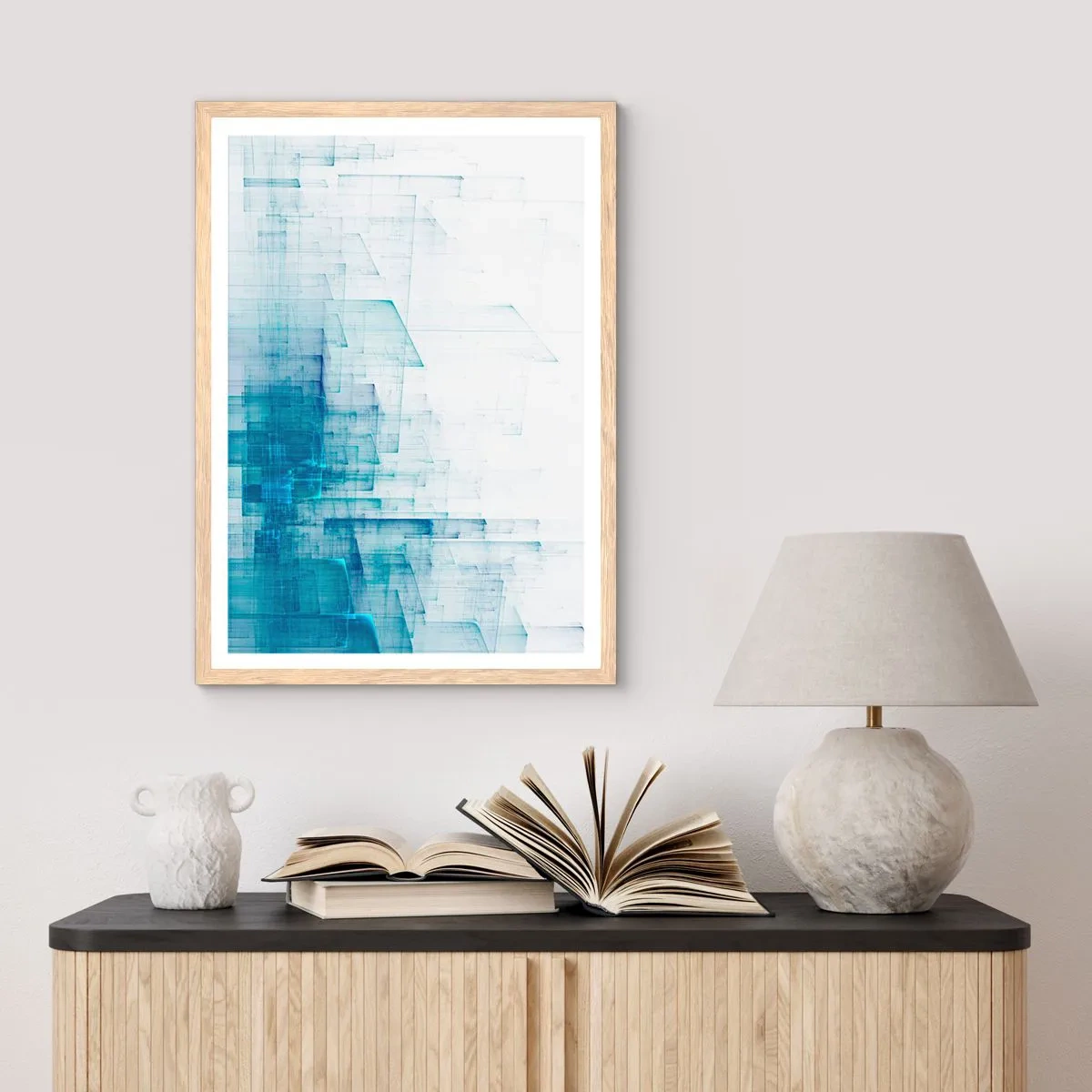 Een poster in een licht eiken lijst - Hoe ruimte geworden is - 70x100 cm