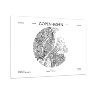 Schilderen op glas - Anatomie van Kopenhagen - 100x70 cm