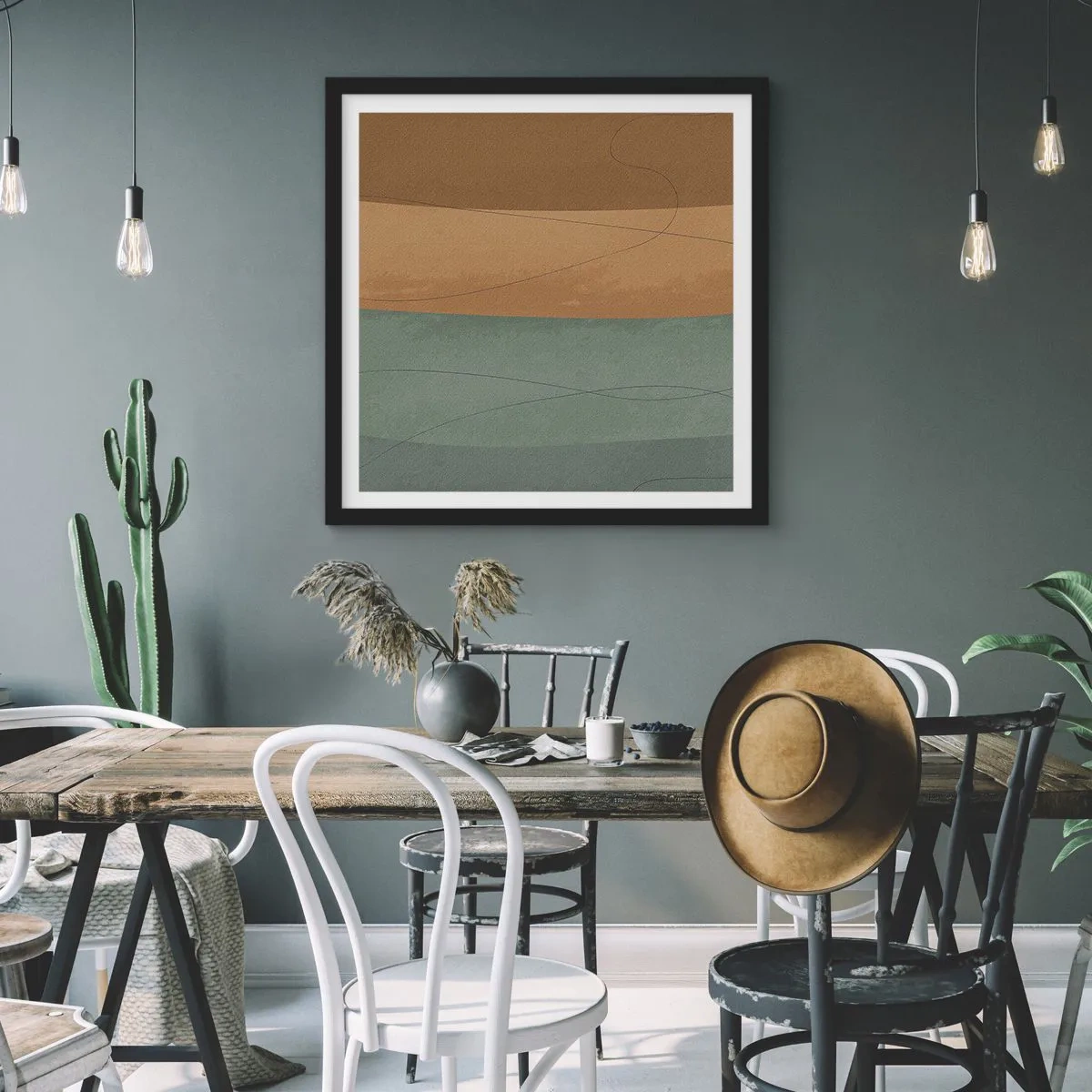 Poster in een zwarte lijst - Horizontale compositie - 30x30 cm
