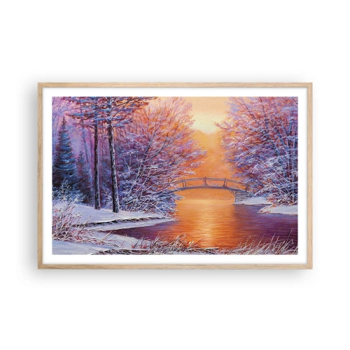 Een poster in een licht eiken lijst - Laten we elkaar hier ontmoeten - 91x61 cm