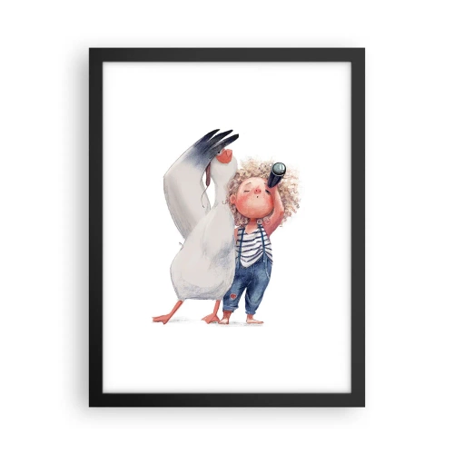 Poster in een zwarte lijst - Een geweldige reisroute - 30x40 cm