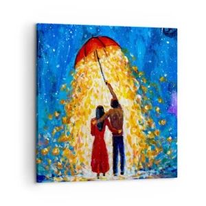 Schilderen op canvas - De magie van een regenachtige avond? - 60x60 cm