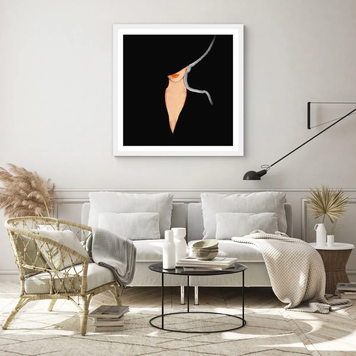 Poster in een witte lijst - Elegantie en stijl - 60x60 cm
