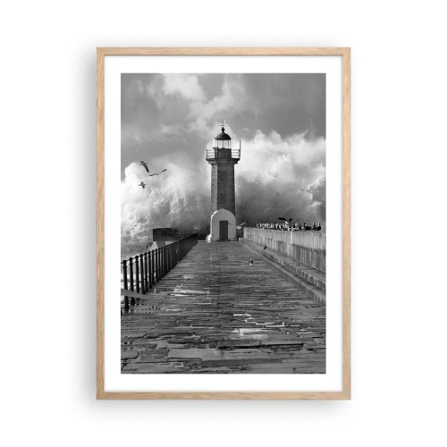 Een poster in een licht eiken lijst - Onbevreesd - 50x70 cm