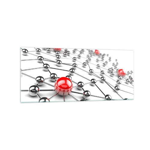 Schilderen op glas - Zilverachtig web - 120x50 cm