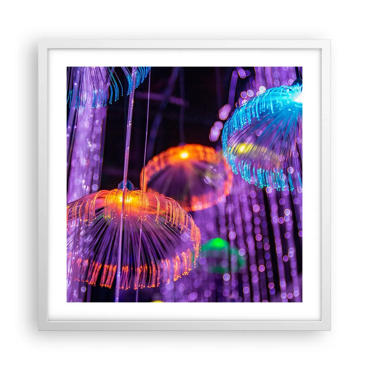 Poster in een witte lijst - Lichte fontein - 50x50 cm