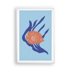 Poster in een witte lijst - Bewoonster van koraalwateren - 61x91 cm