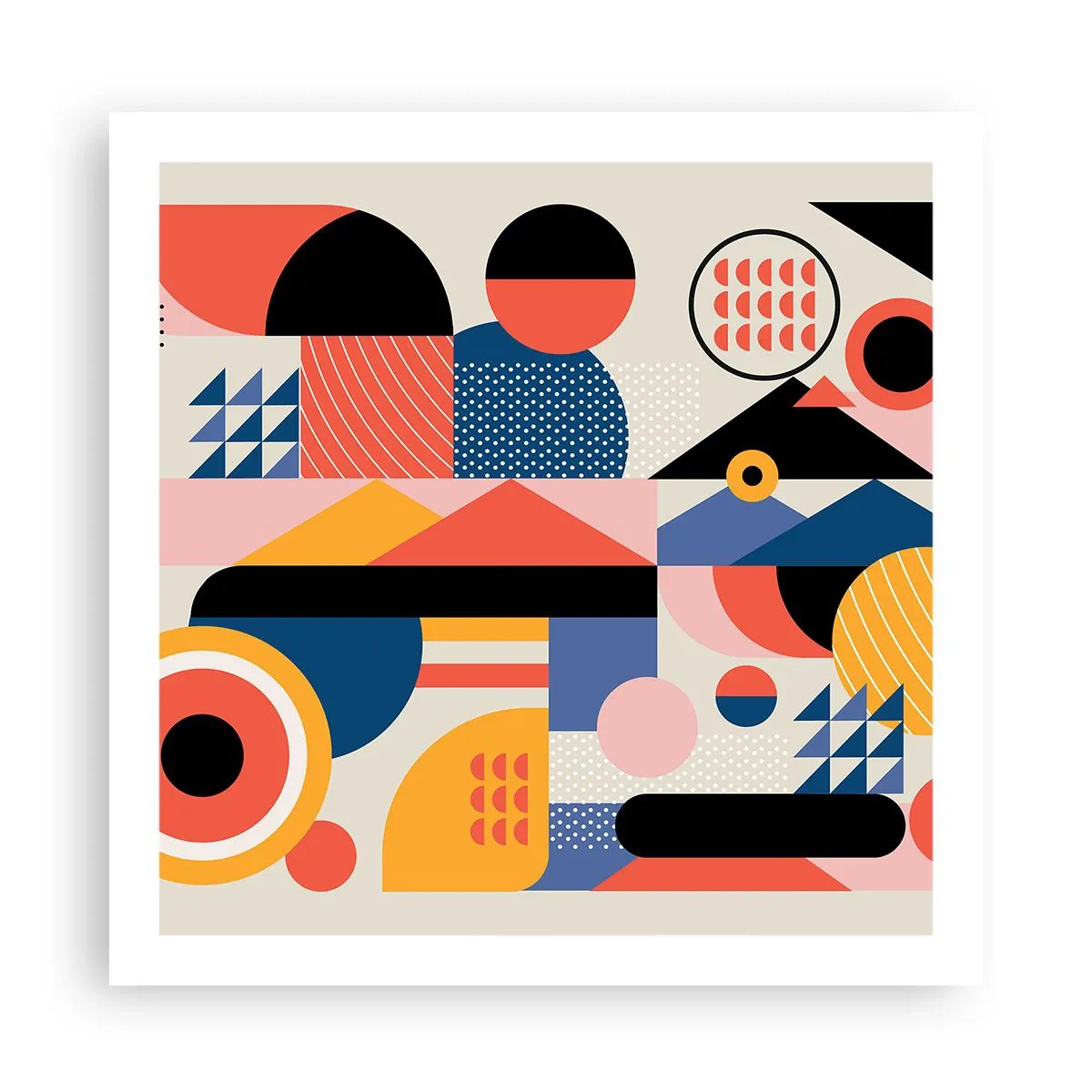 Poster - Compositie: speel rond - 60x60 cm