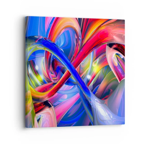 Schilderen op canvas - Een dans van kleuren - 30x30 cm