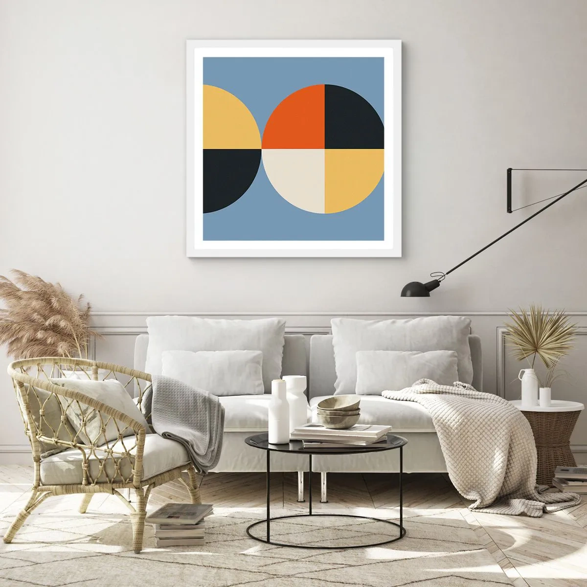 Poster in een witte lijst - Kijk en tel - 60x60 cm