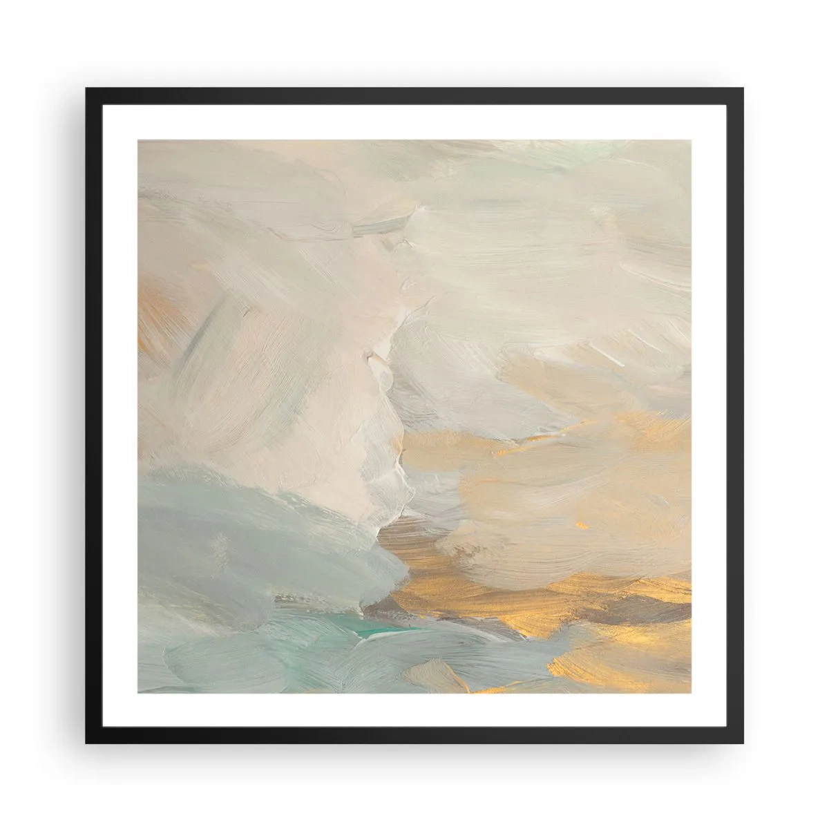 Poster in een zwarte lijst - Abstractie – het land van zachtheid - 60x60 cm