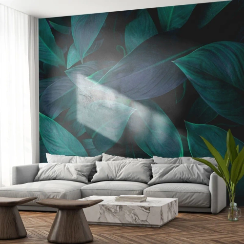 Zelfklevend Fotobehang Deluxe Sticker - Groen op zichzelf - Bladeren, Natuur, Plantkunde - 100x70 cm
