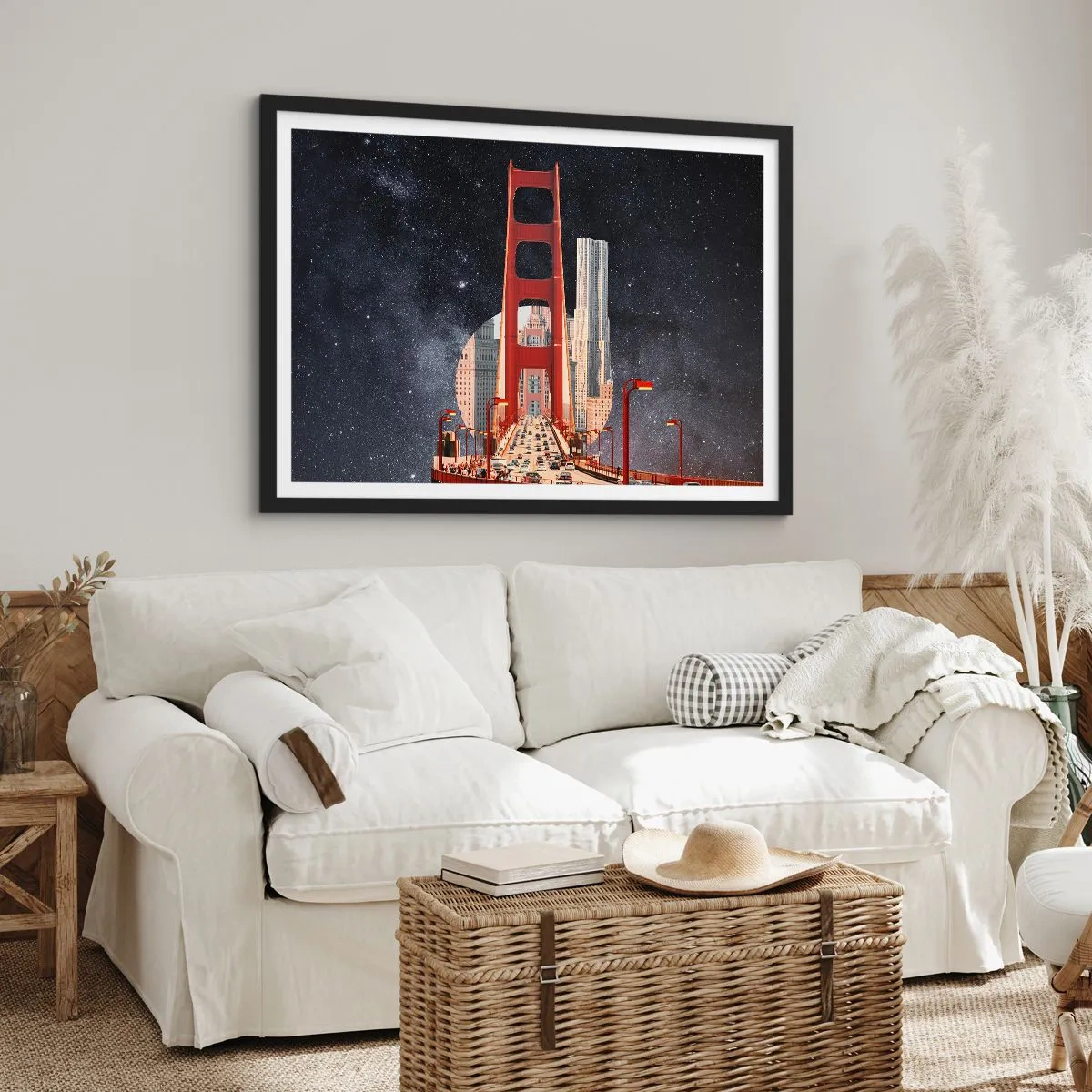 Poster in een zwarte lijst - Altijd in het centrum - 50x40 cm