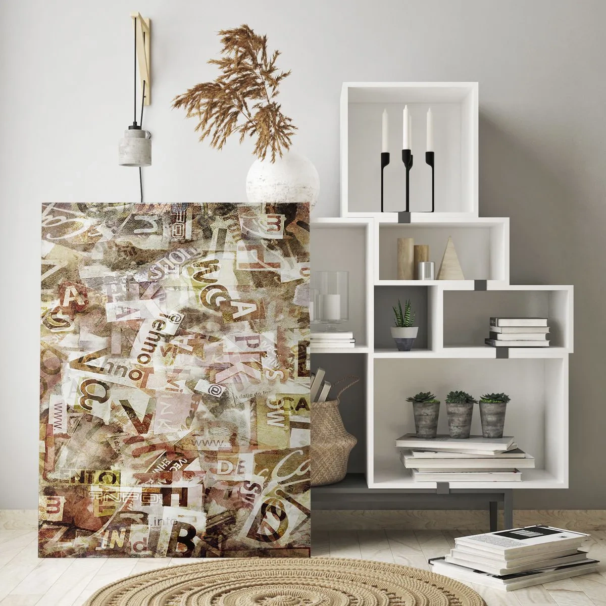 Schilderen op glas - Ik verenig het gebabbel - 50x70 cm