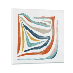 Schilderen op glas - Abstractie met een vriendelijke glimlach - 70x70 cm