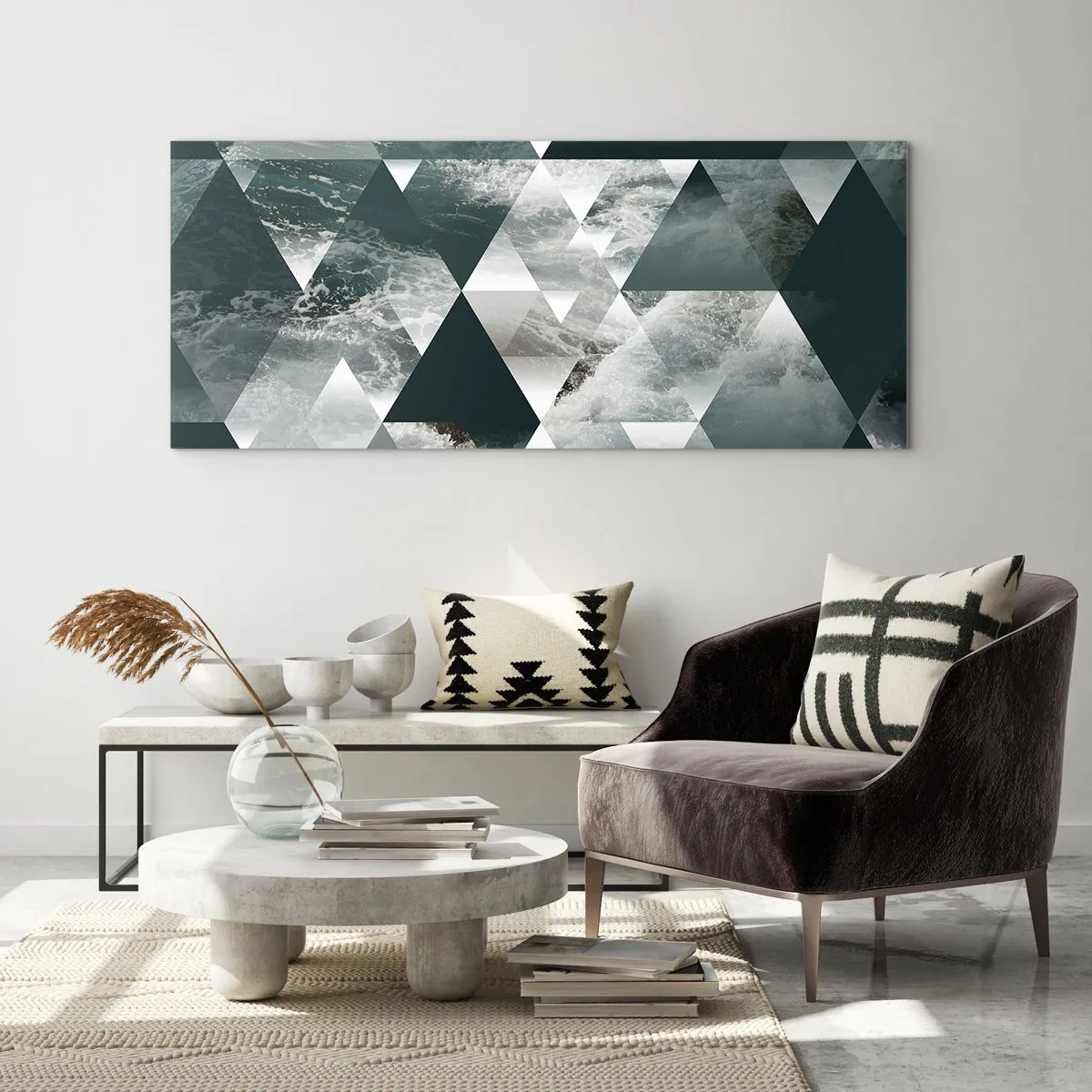Schilderen op glas - Kristal perspectief - 160x50 cm