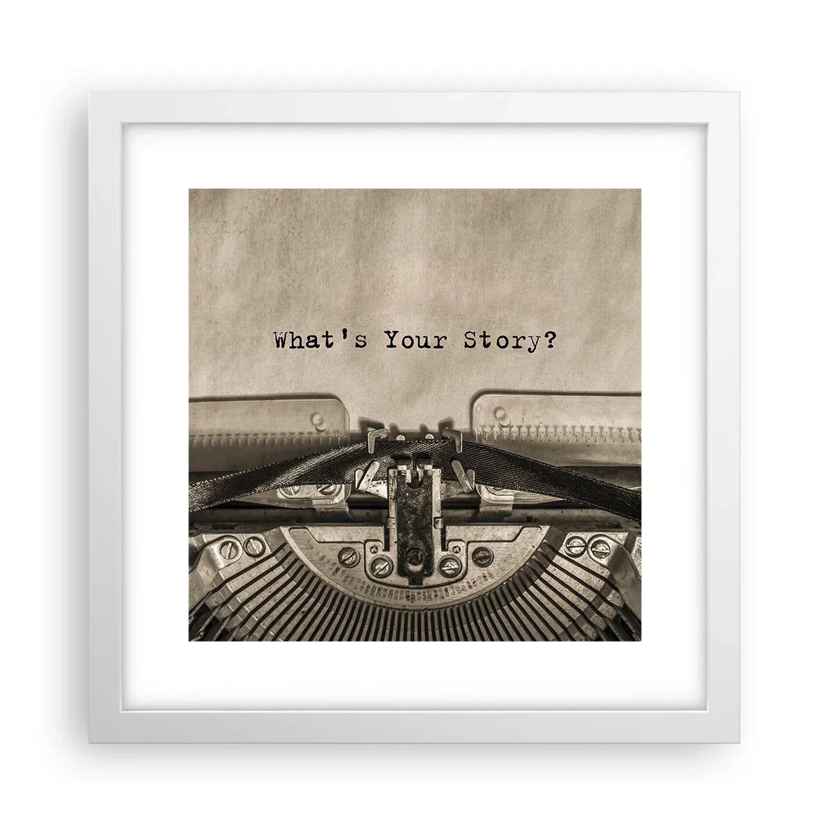 Poster in een witte lijst - Vertel het mee - 30x30 cm