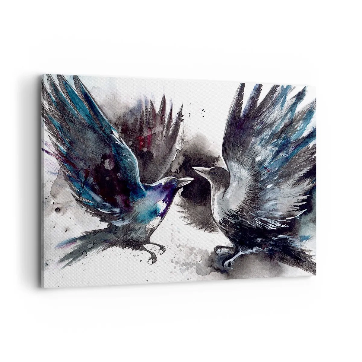 Schilderen op canvas - De ene kraai pikt de andere de ogen niet uit - 100x70 cm