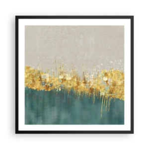 Poster in een zwarte lijst - De gouden rand - 60x60 cm