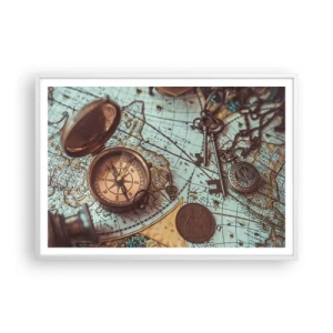 Poster in een witte lijst - Voor de avonturier - 100x70 cm