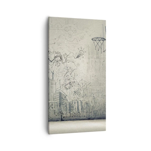 Schilderen op canvas - Mijn geweldige stadsleven - 55x100 cm