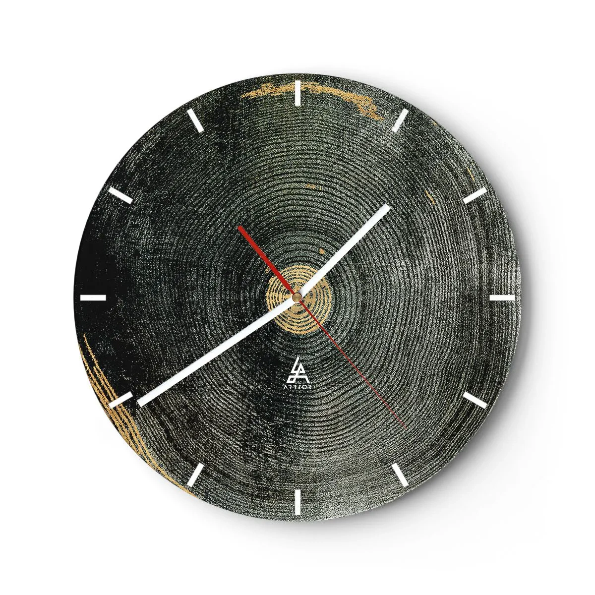 Wandklok - Klok - Houtnerfstructuur met subtiele gouden accenten - 30x30cm - Veranderen en zijn - Moderne wanddecoratie voor woonkamer, keuken en slaapkamer ARTTOR