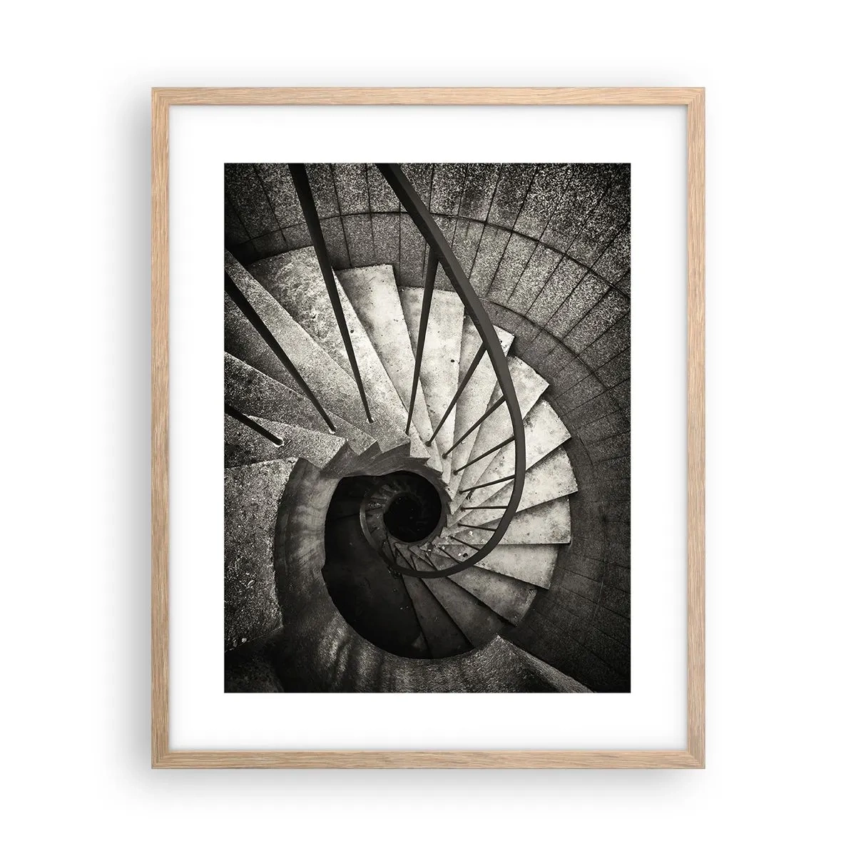 Een poster in een licht eiken lijst - De trap op, de trap af - 40x50 cm