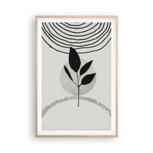 Een poster in een licht eiken lijst - Compositie: natuurrituelen - 61x91 cm