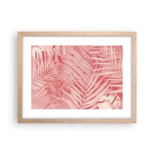 Een poster in een licht eiken lijst - Roze concept - 40x30 cm